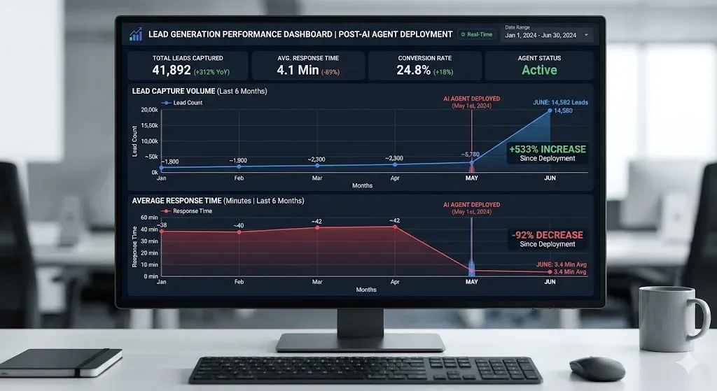 Analytics dashboard proving the superiority of a chatbot vs conversational agent in scaling sales