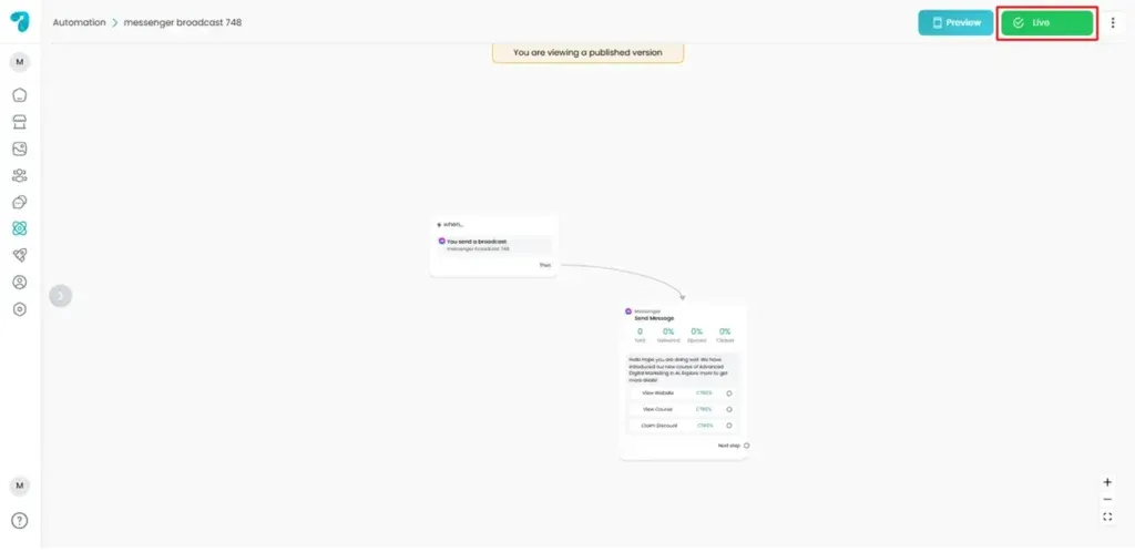 Broadcasting in Reflys Instantly Connect with your Audience