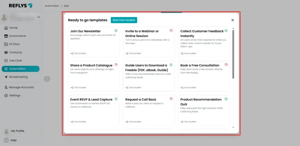 Build Automation from scratch in Reflys