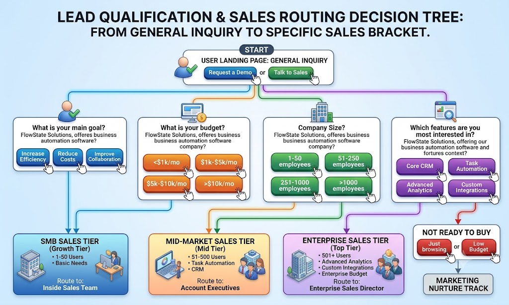 Decision tree for an ai chatbot for small business