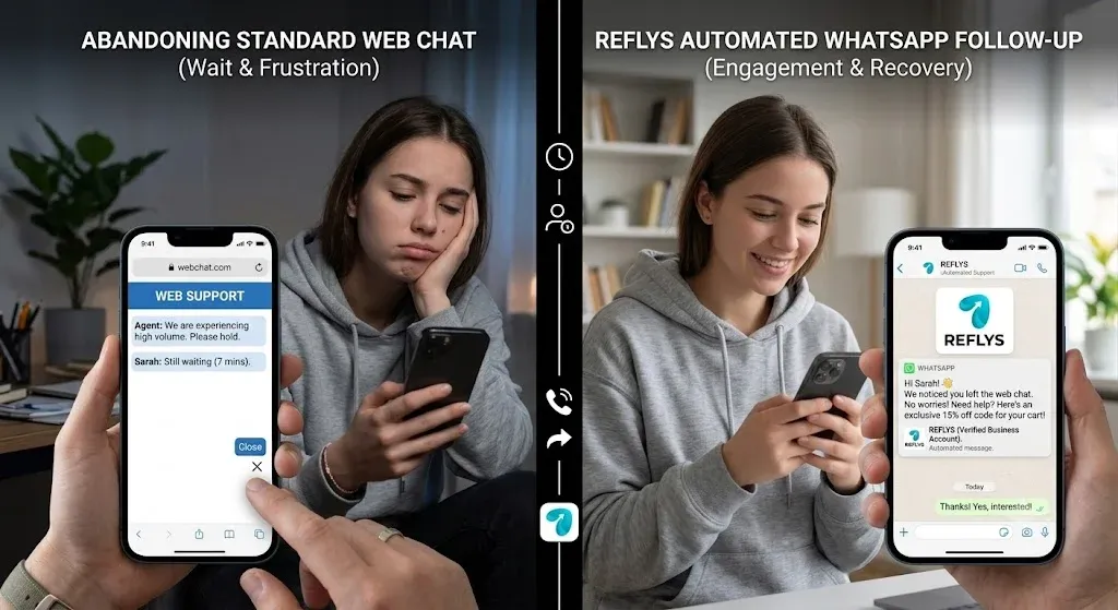 Floating WhatsApp button retention comparison