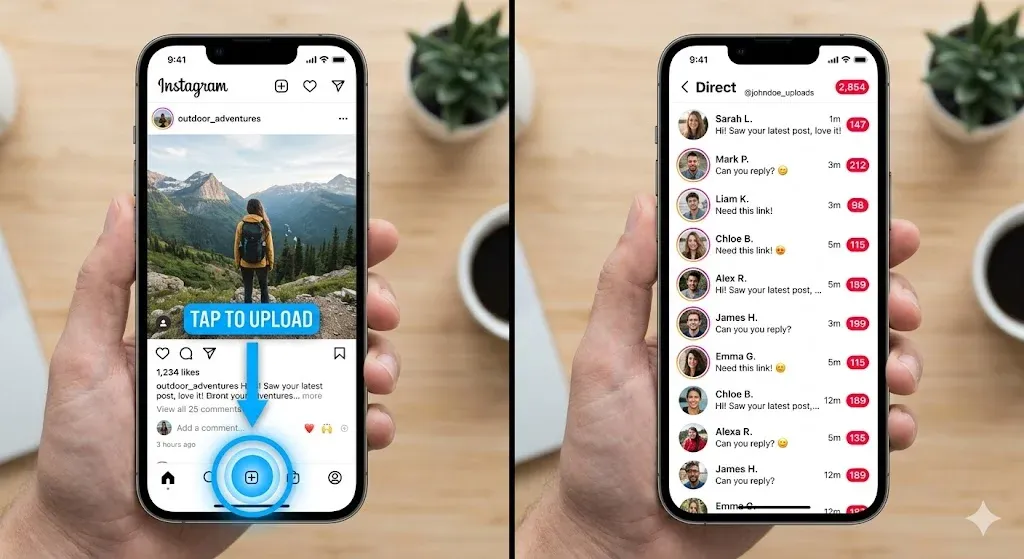 High volume Instagram direct message inbox needing automation