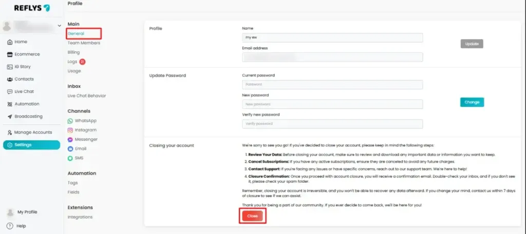 How to Delete Your Reflys Account