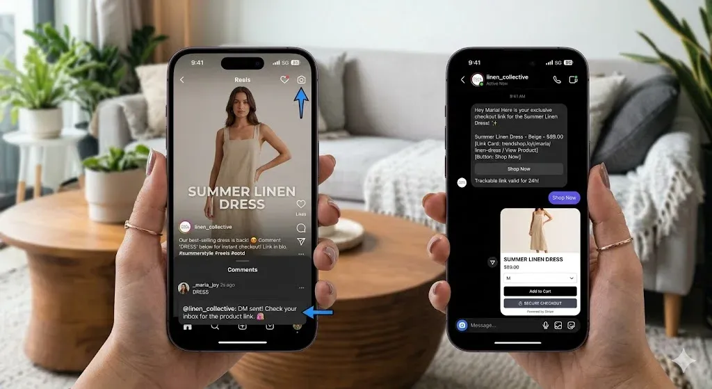 Instagram auto reply to comments mobile view