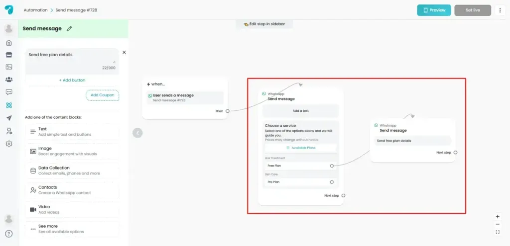 Link Options to Flow Actions in Reflys