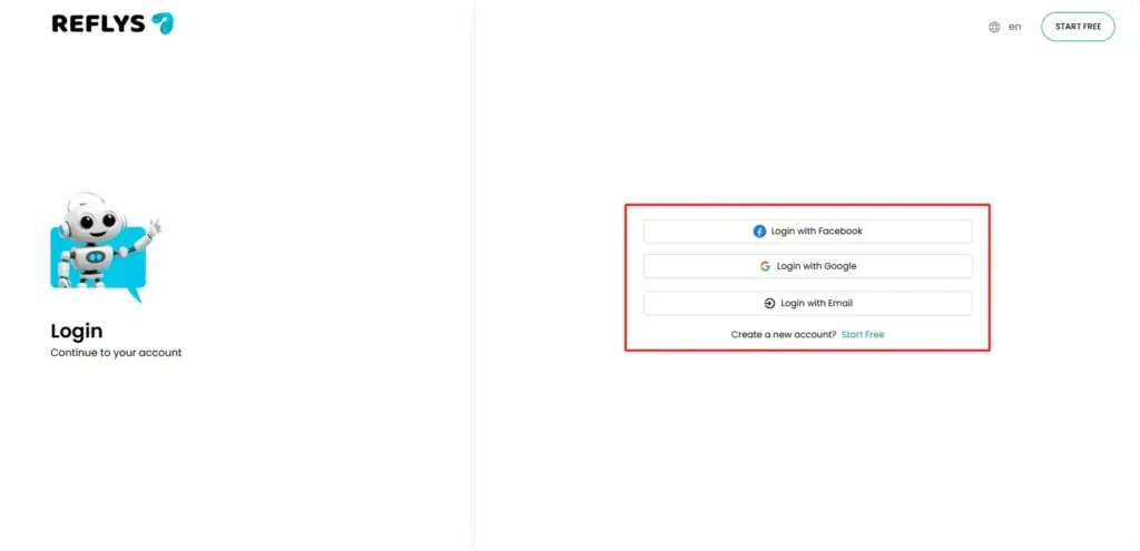 Login to Reflys Dashboard