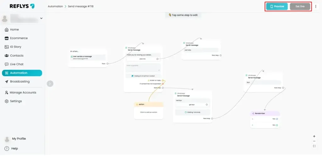 Preview and Set Live Automation