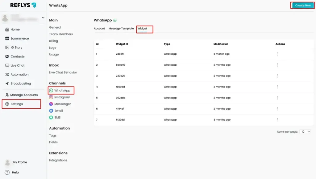 Reflys Dashboard