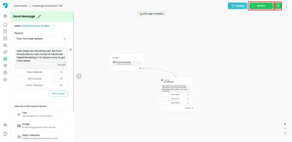 Schedule or Instant Live Broadcasting in Reflys
