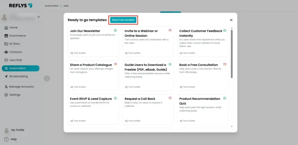 Start Automation Cards from Scratch