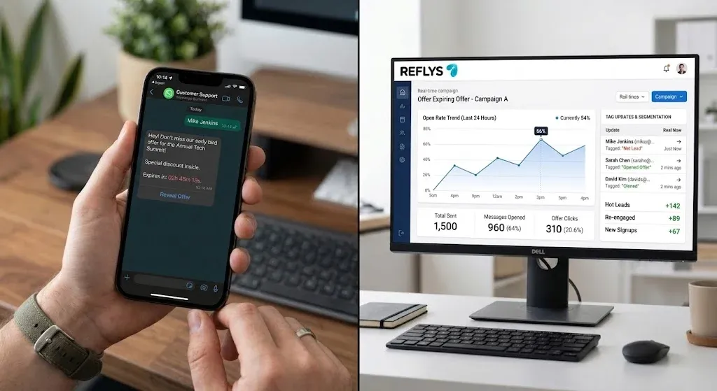 Tracking analytics for timed whatsapp messages