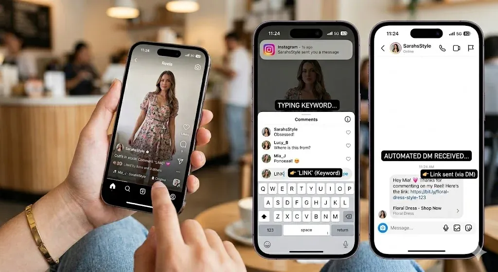 Using Instagram comment automation to send a private message