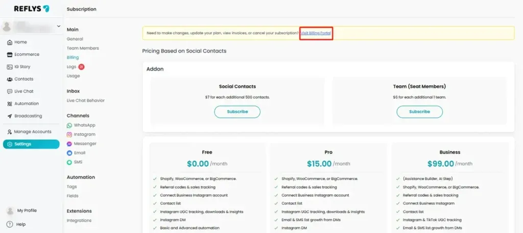 Visit Billing Portal