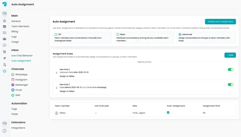 advanced auto assignment