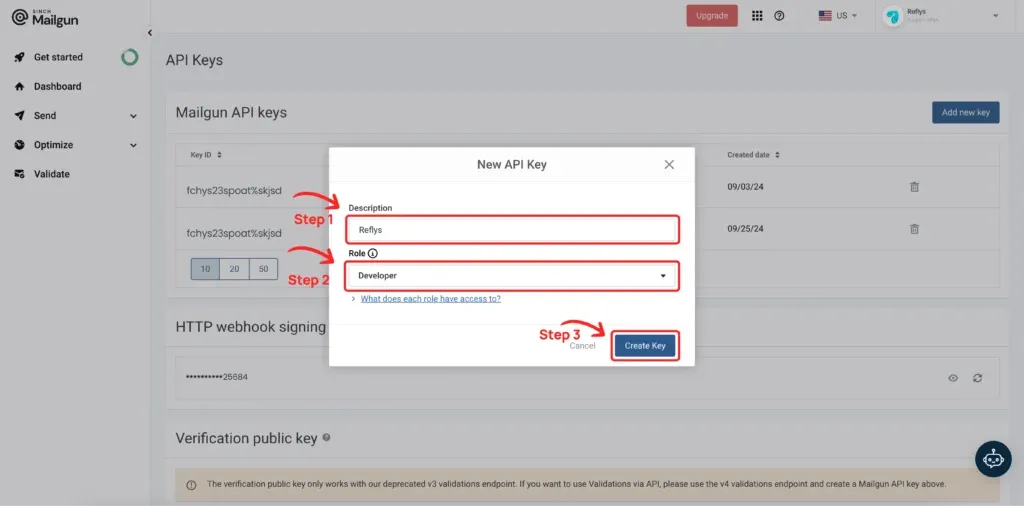 API key Creation