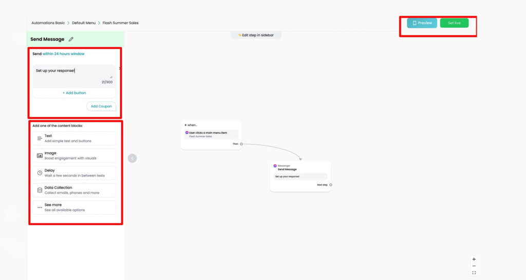 Automation Message in Flow Builder