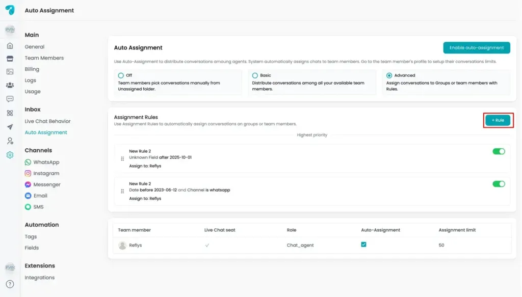 configure advanced mode
