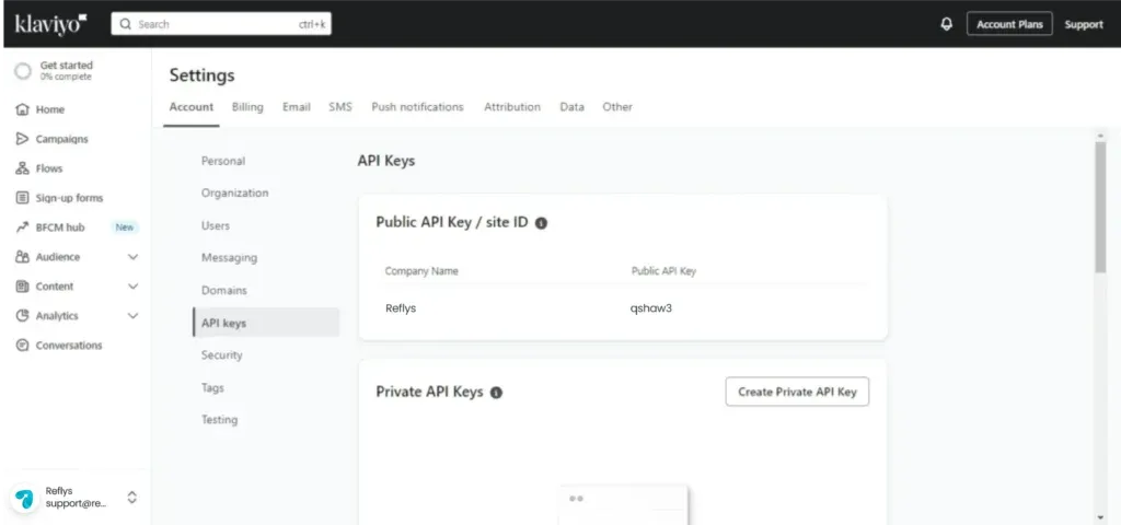 Klaviyo API Keys