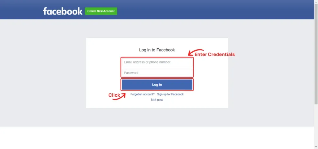 Login Facebook