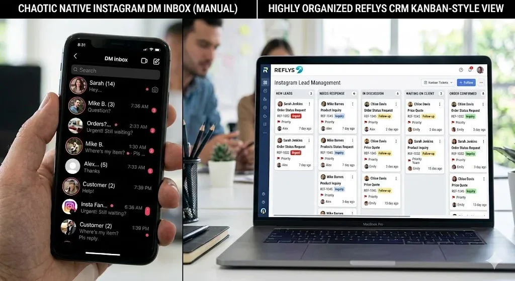 managing tickets inside a crm for instagram