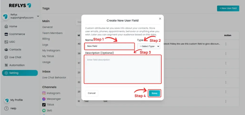 User Fields Customization